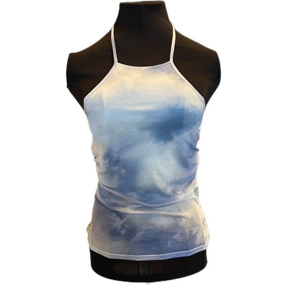 Caution To The Wind Women's Mesh Halter Top Aqua & Blue Size Small NWT - Picture 2 of 7